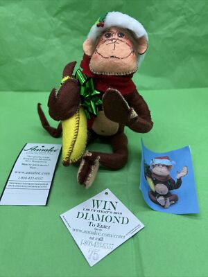 Annalee 2007 Bananas Over Christmas Monkey NWT 7 