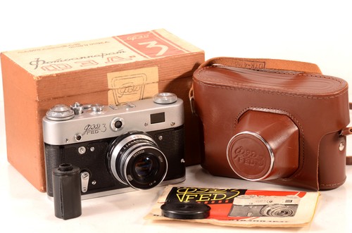 FED 3 ⭐ Serviced CLA USSR Leica Film L39 Camera Industar 61 53mm Lens, FULL SET - Picture 9 of 13