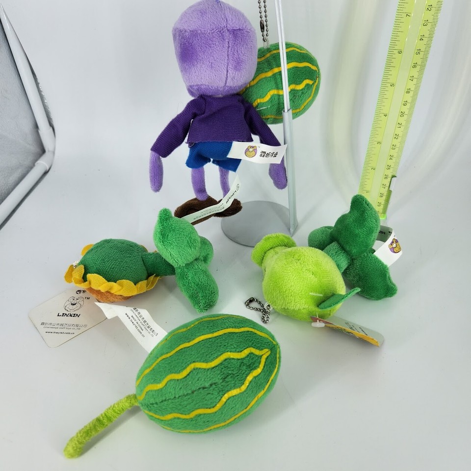Plants vs Zombies Keychain Plush PVZ 2010 LINXIN LOT of 5 Original RARE