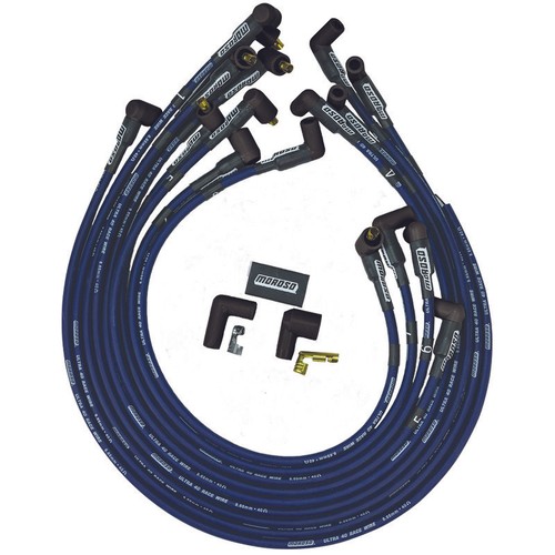 Moroso Spark Plug Wire Set 73665; Ultra 40 Race Wire Blue Points/Socket
