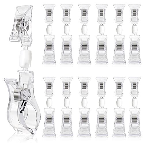Mlici 20 Pieces Double Sided Sign Clip, Clear Retail  Assorted Item Shapes 