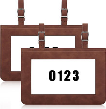 2 Pcs Horse Performance Number Holder Horse Show Supplies Leather Exhibitor Numb
