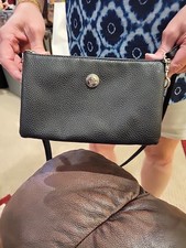 Stone Mountain Black Leather Crossbody Purse