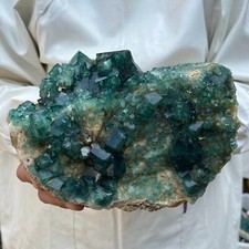 6.7lb NATURAL Green Cube FLUORITE Quartz Crystal Cluster Mineral Specimen