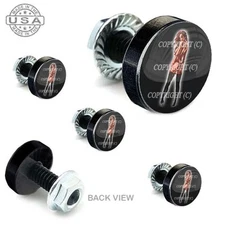 5 Black Aluminum Motorcycle Windshield Bolt Kit -  TATTOO GIRL - 033