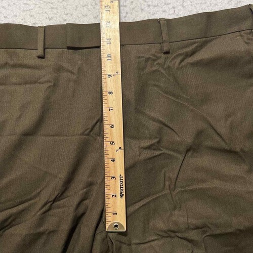 Perry Ellis Portfolio Men's 36x32 Flat Front Straight Brown Suit Dress Pants - Picture 9 of 10