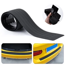 Car Rear Bumper Guard Rubber Protector Trunk Sill Plate Scratch Guard Universal