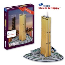 3D paper puzzle assemble model toy GOLD TOWER 63 building south Korea Seoul gift