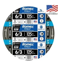 ROMEX 125 ft 6/3 NM-B WG Wire/Cable Non-Metallic *FedEx/UPS Shipping*