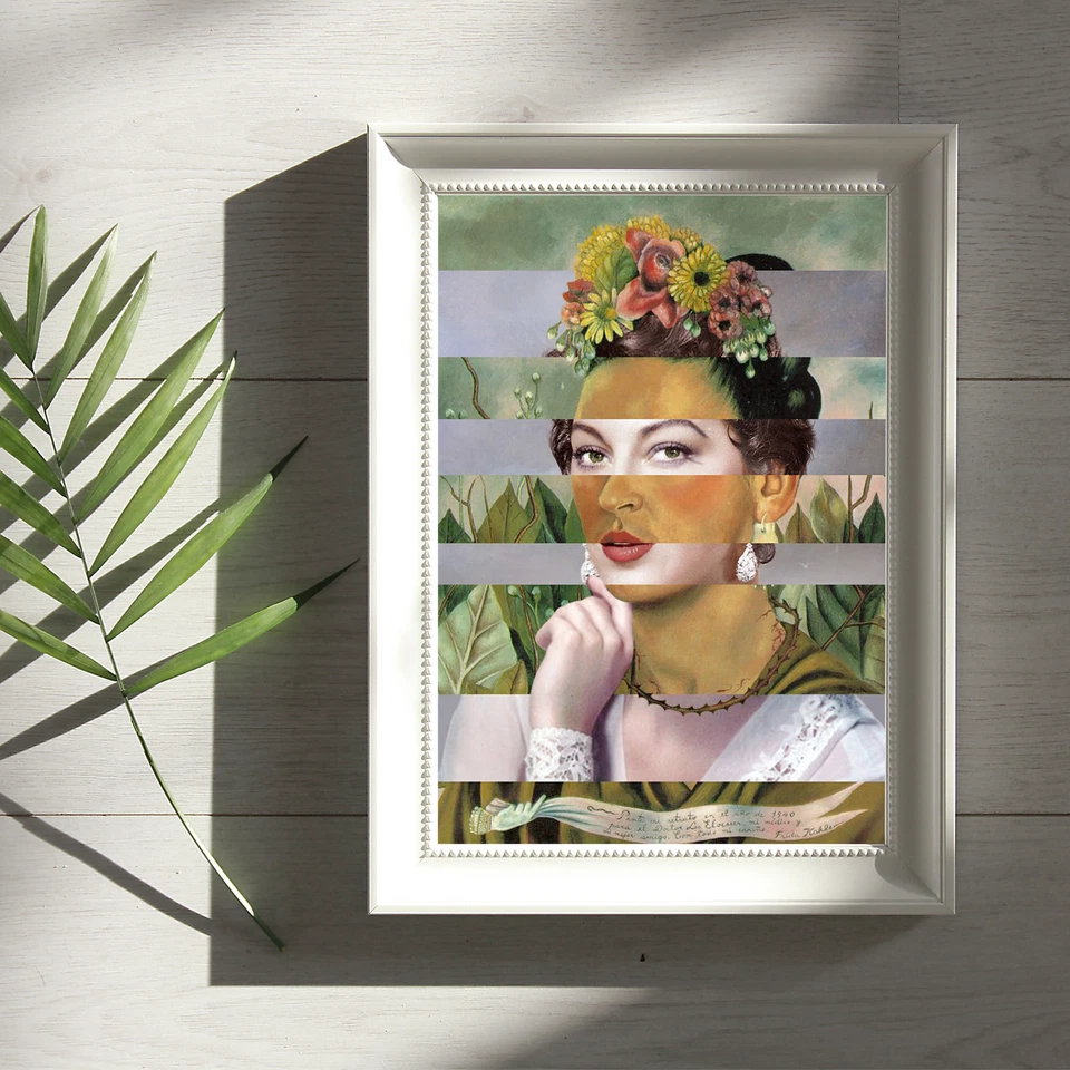 Autorretrato de Frida Kahlo y Ava Gardner - Póster Lienzo Obra de Arte Foto 3 de 4