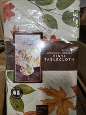 NEW Autumnal Breeze Vinyl Tablecloth 52in x 70in Oblong 2-Pack