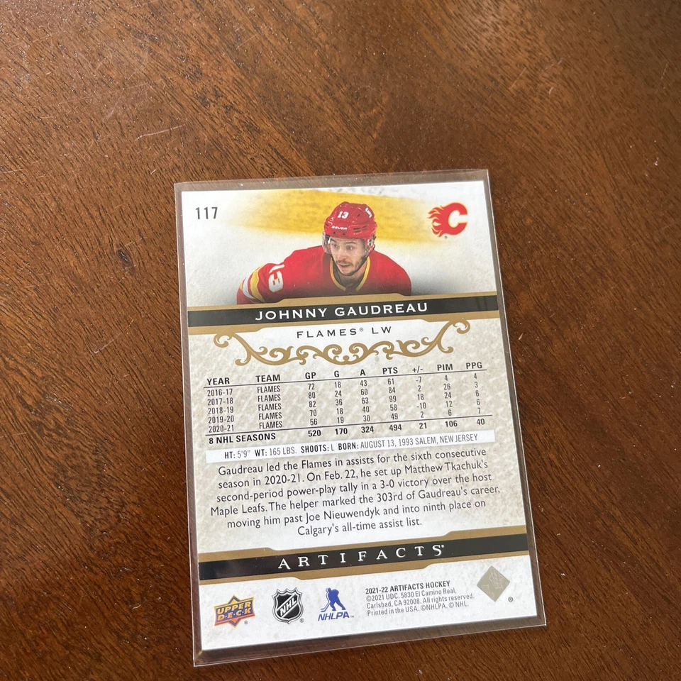 2021-22 Upper Deck Artifacts - Rose Gold #117 Johnny Gaudreau - Image 2 of 3