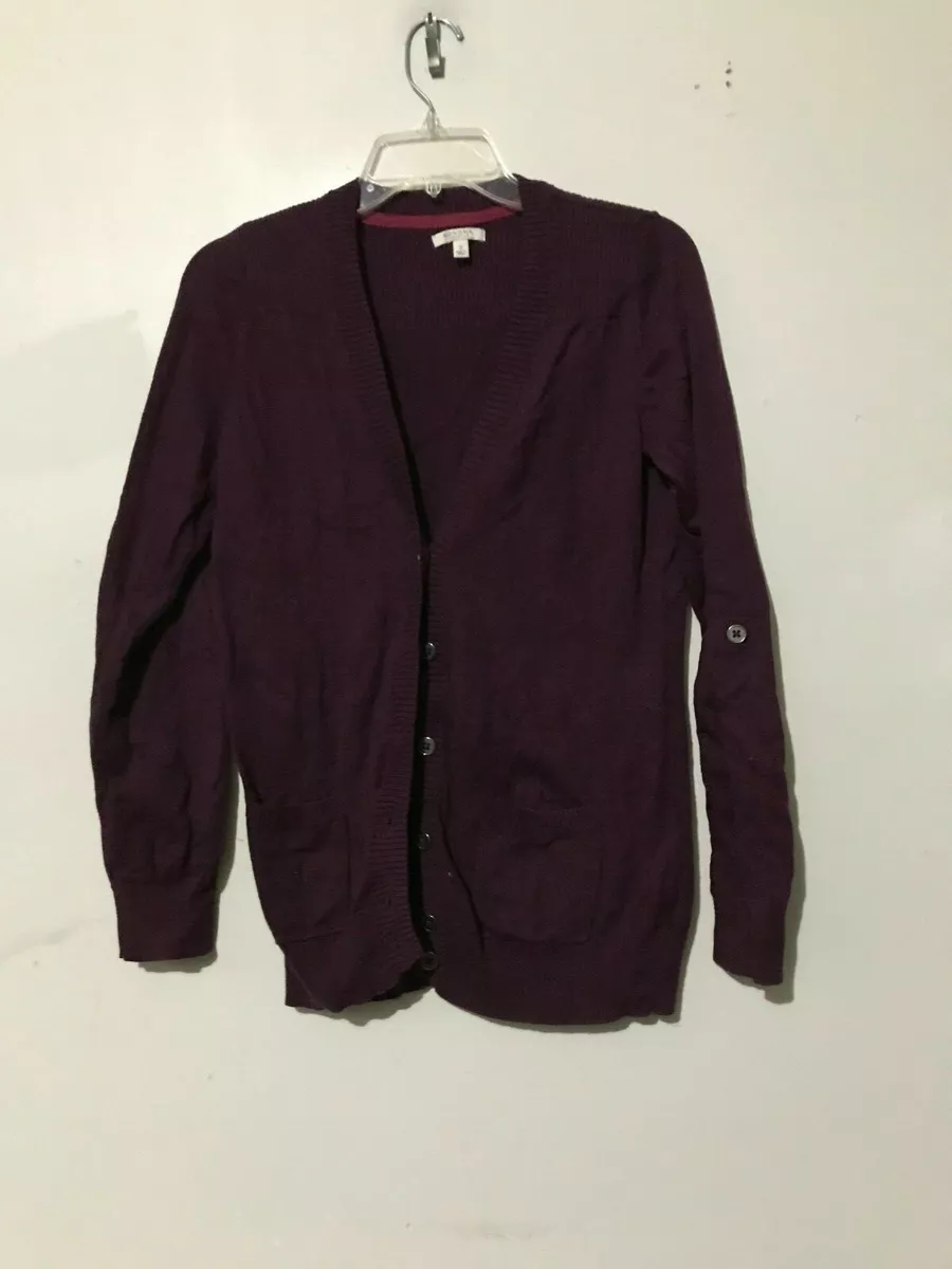 Sonoma Life Style Size S Burgundy Cardigan Sweater Women Cotton RN