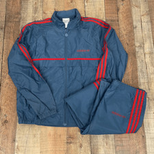 Vintage 80s Adidas Tracksuit Windbreaker Trefoil 3 Stripes Men  s Sz M