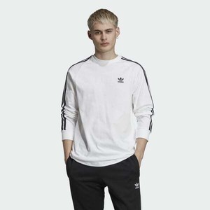 adidas originals adicolor long sleeve football jersey in white