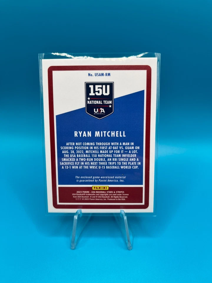 2023 Panini Stars & Stripes USA Baseball Ryan Mitchell Relic 179/250 - Image 2 of 2