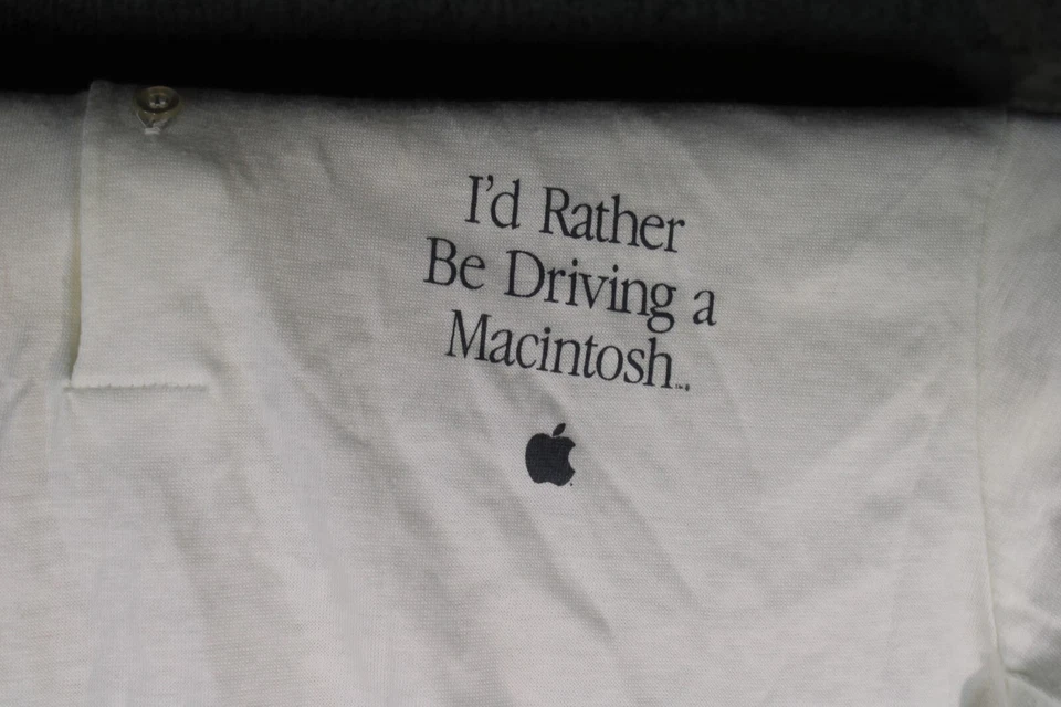 Apple Logo Short Sleeve Cotton Polo Shirt - 1990's MacWorld - RARE - Image 2 of 4