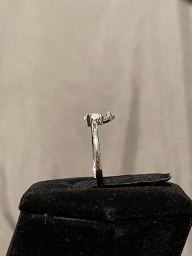 Sterling Silber oxidiert Laborgefertigt weißer Opal Hase Kaninchen Ringgröße 5 - Bild 9 von 12