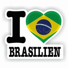 Aufkleber LOVE BRASILIEN Sticker f&uuml;r Auto diverse Gr&ouml;&szlig;en FanShirts4u