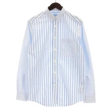 Ami Alexandre Mattiussi Men’s Blue Stripe Button-Down Shirt 38 Long Sleeve
