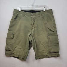 Cabelas Mens Cargo Shorts Olive Green Utility Hiking Outdoor Size 36 Work Thick