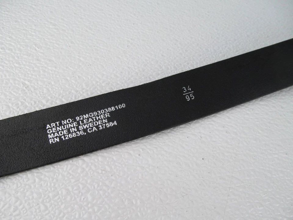 J. LINDEBERG Clásico Golf Negro Cuero Genuino Vestido Para Hombre Cinturón Talla 34/95 Foto 4 de 4