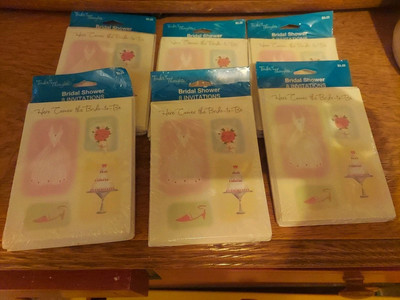 Lot of 6 Tender Thoughts Here Comes the Bride To Be Bridal Shower Invitations