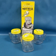 Vintage NIOB Osterizer Set Of 3 Mini Blend Plastic Containers W/ Lids