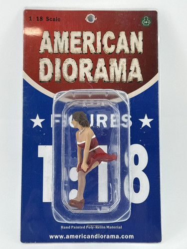 AMERICAN DIORAMA 1:18 Female Lady Figure Red Dress Hand Painted