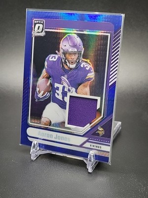 Aaron Jones 2024 Donruss Optic  Threads Jersey Blue Hyper #DTB-AJS Vikings SP