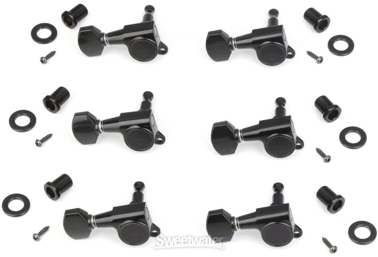 Gotoh SG381-07 Set di sintonizzatori - 6 mancini in linea, cromo nero foto 2