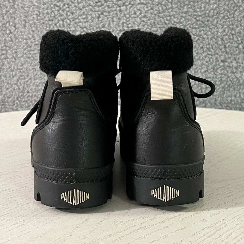 Botas Paladio Mujer 8 Cuero Negro Pampa Hi Nieve Cálidas Forradas Encaje Cremallera Tenis Foto 4 de 4