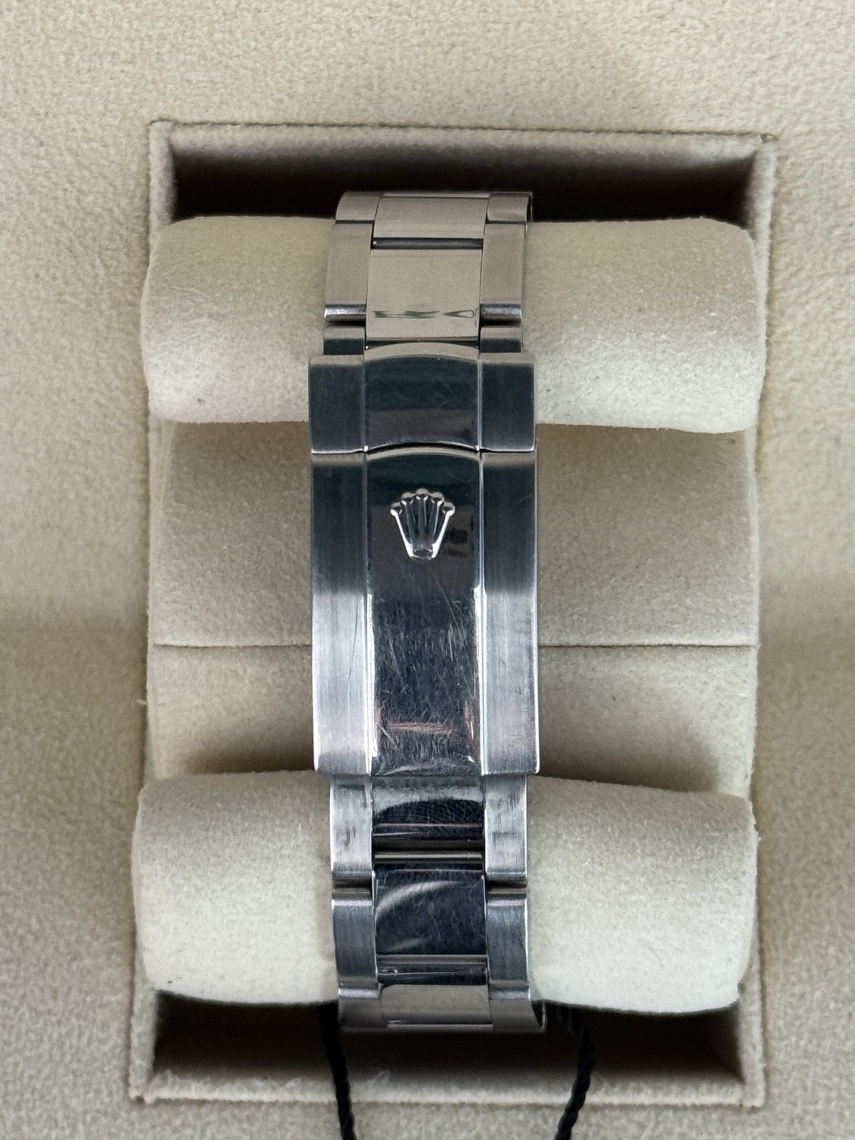 Rolex DateJust BLUE Stainless Steel 18K Fluted Oyster 41mm Watch 116334 W Only image 4