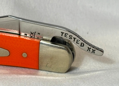 2003 Case XX Knife 101953L SS Russlock One Folding Blade Orange