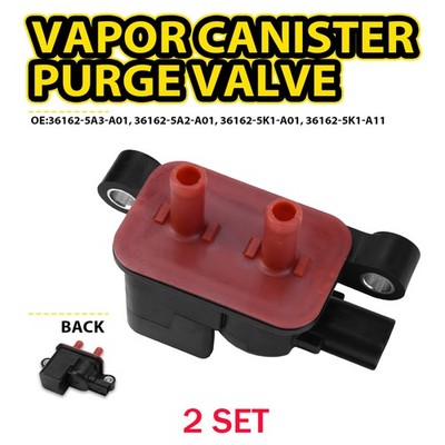 Black Vapor Canister Purge Valve 2PCS For 2014 2015-21 Honda Accord Hybrid 2.0L