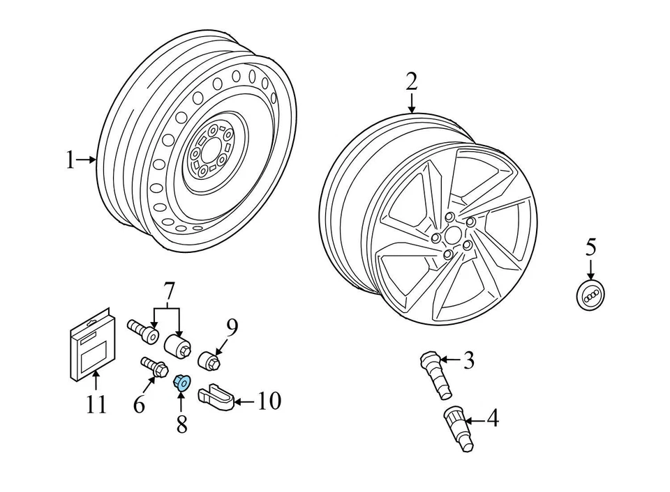 2017-2018 AUDI A3 SPORTBACK E-TRON - LUG NUT / BOLT Cover / CAP SET 4M0601173D - Image 3 of 4