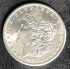 1880-S Morgan SILVER Dollar, MS, BU, Proof like, reflective, high luster 0239
