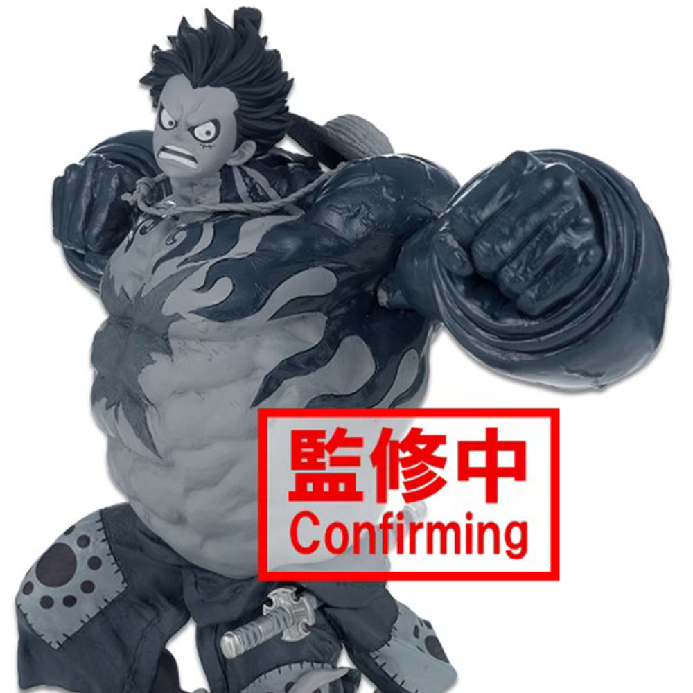 Figurine Luffy Gear 4 pour vitrine One Piece édition monochrome Super Master Stars