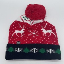 Christmas knit hat, with LED lights, See video Reindeer games
