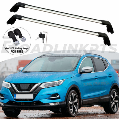 2PCS Crossbar Fit for Nissan Rogue Sport 2017-2022 Qashqai Roof Cross Bar Lock