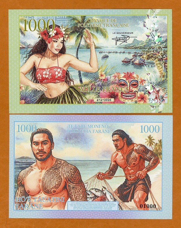 Polynesia, 1000 Francs, 2026 Private Issue Fantasy Polymer