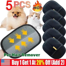 5PC Electrostatic Pet Hair Removal Gloves Brush Double-sided Pet Grooming Gloves