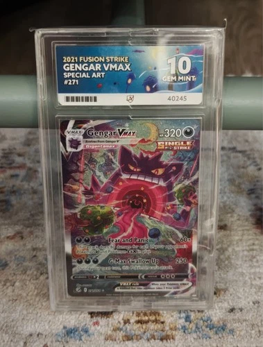 Pokémon - Gengar Vmax Alt Art 271/264 - Ace 10 Gem Mint - Perfect Subgrades