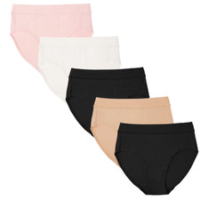 Member's Mark Women's 5-Pack Supersoft Cotton Brief Size L Basic Pack