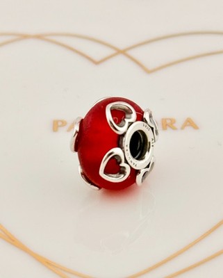 Neu Original Original Pandora Matt Rot Murano Glas Charm 792497C01