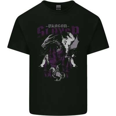 Drachenjäger St. Georg Kreuzritter Tempelritter Herren Leichtes Baumwoll T-Shirt