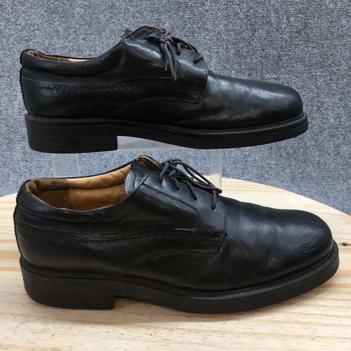 Stafford Size 9 Black Brazilian Leather Shoes Vintage Thom Mcan BOOTMASTER Men Black PEBBLED Leather DRESS  main image 2