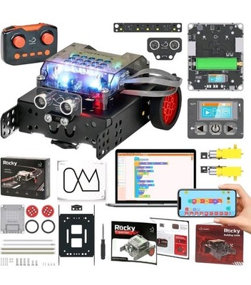 WhalesBot Rocky Smart Robot Car Coding & Remote Control Kit for Kids 8-16, STEM,