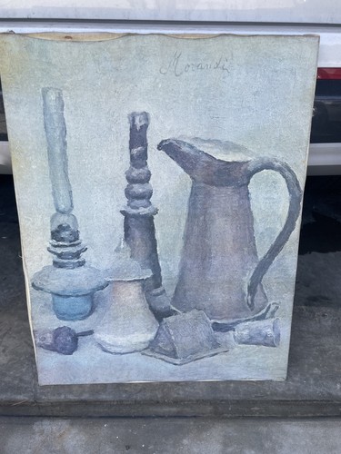 Vintage Morandi Reproduction Art Canvas Original Frame - Picture 1 of 8