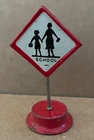 Vintage Metal Tin Litho SCHOOL Sign Japan Limited Express Asakaze RR Toy